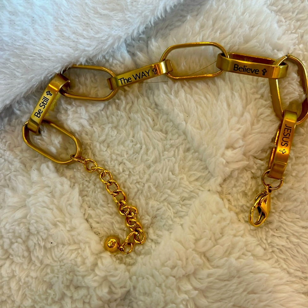 Bracelet Gold stainless Steel wrist size 6.25-8.5